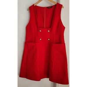 NWT Allegra K Women's Mini Dress XL Red Retro Vintage Style